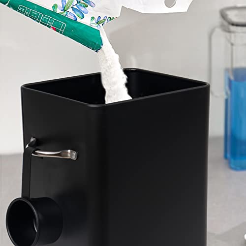 Theo&Cleo Waschmittel Aufbewahrung 6.5L, Metall Waschpulver Box, Aufbewahrungsbox für Hundefutter, Katzenfutter, Kaffeebohnen (Kohle)