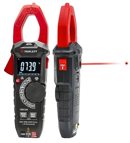 Image of Triplett CM675IR 600A True RMS AC /DC Clamp Meter with 4:1 IR Thermometer with Built-in Laser with Certificate of Traceability to NIST