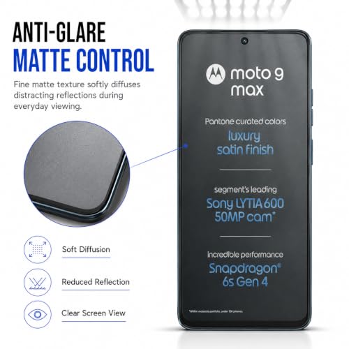 Image of FIRST MART Military-Grade Matte Tempered Glass for Motorola G Max - 9H Screen Protector, Anti-Glare Protection, Scratch-Resistant, Bubble-Free (1 Pack)