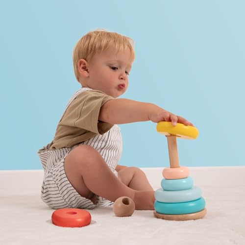 Owl & Fox Shape Stacking Wooden Topple Tower, Traditional Stacking Montessori Developmental Toy for Infants and Toddlers 12 months+, FSC Certified, 19.5 (h) x 10 cm - Image 5