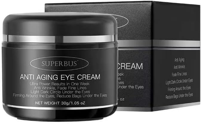 SUPERBUS Anti Aging Eye Cream, Anti Wrinkle, Fade Fine Lines, Reduce Bags and Light / Dark Circle Under the Eyes, Firming Around the Eyes