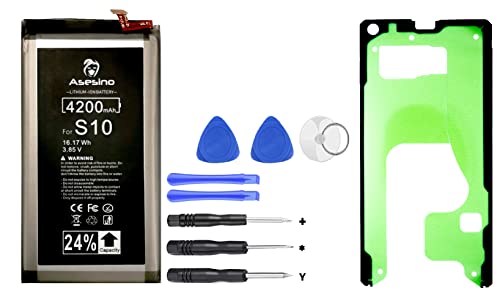Asesino Batería compatible con Samsung Galaxy S10 4200 mAh (24% superior) adhesivo + bolsa de herramientas para G973 Cover