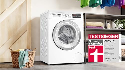 Bosch WUU28T70, Stiftung Warentest Testsieger*, Serie 6, Waschmaschine 8 kg, Unterbaufähig, SpeedPerfect - schneller waschen, Nachlegefunktion, Hygiene Plus, VarioTrommel, Leise dank EcoSilence Drive