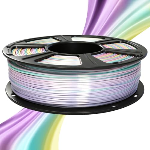 Image of GEEETECH Silk Rainbow PLA Filament 1.75mm, 3D Printer Filament 1kg Spool (2.2lbs), Shiny Multicolor Gradient PLA, + /- 0.02 mm Accuracy, Low Warping, 3D Printing Filament Fits Most FDM 3D Printers