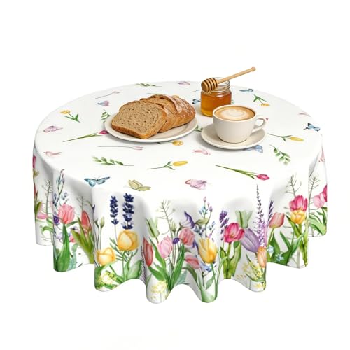 Couverture de table ronde à fleurs lavable pour protéger vos meubles - 2