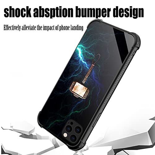 Tnxee Iphone 12 Pro Max Case,Thunder Hammer Iphone 12 Pro Max Cases For Boy/Men,Fashoin Design Four Corners Shock Absorption Non-Slip Stripe Soft Tpu Bumper Frame Case For Iphone 12 Pro Max 6.7 Inch #TOP2