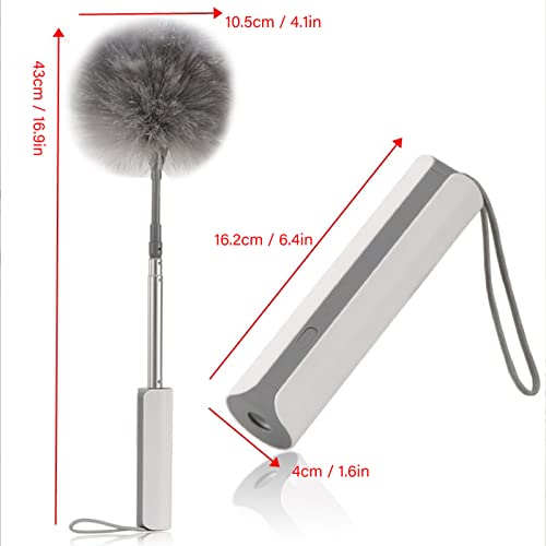 Image of 360 Spin Electric Duster, USB Rechargeable Duster Brush with Extension Pole, Duster Brush Tool Household Helper for Window Blinds Furniture Ceiling Fan