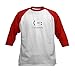 CafePress Left Handed Kids Baseball Jersey Kids Cotton Baseball Jersey, 3/4 Raglan Sleeve Shirt Red/White