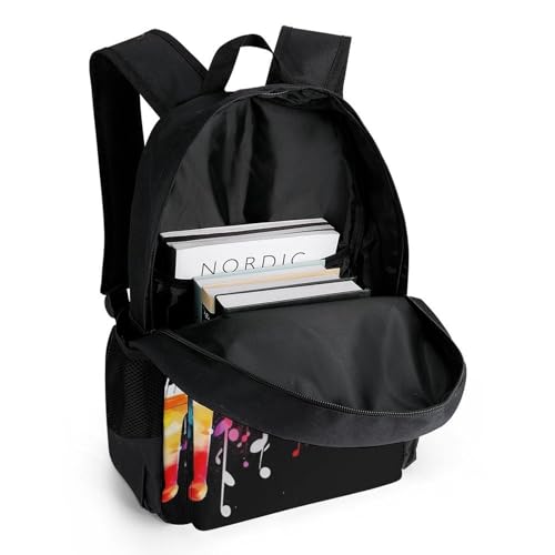 Mochila de Viaje con Bolsillo, Teclado de Piano Colorido, 42x30.5cm miniatura 5
