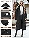 CMTOP Wintermantel Damen Lang Mit Kapuze Dicke Warme Winterjacke Extra Langer Winddicht Steppmantel Casual Wasserdicht Daunenmantel Elegant Lockerer Parka mit Schlitz(Schwarz, L)