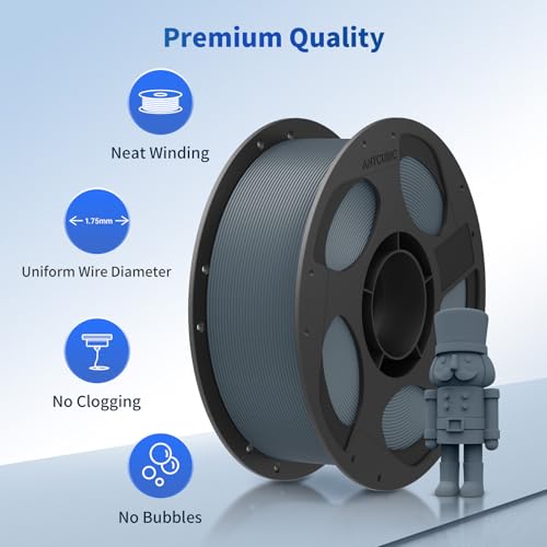 Image of ANYCUBIC PLA 3D Printer Filament, 3D Printing PLA Filament 1.75mm Dimensional Accuracy + /- 0.02mm, 1KG Reusable Spool (2.2 lbs), Blue Grey