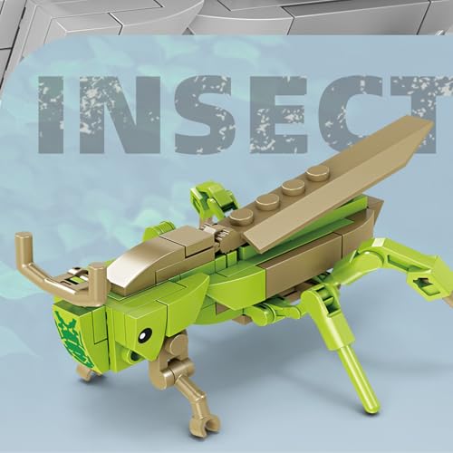 Image of Mini Insect Building Blocks Toy Insect Collection Building Block Set Insects Collection Building Blocks Bugs Toy Building Sets for Kids 6+ (Locusts)