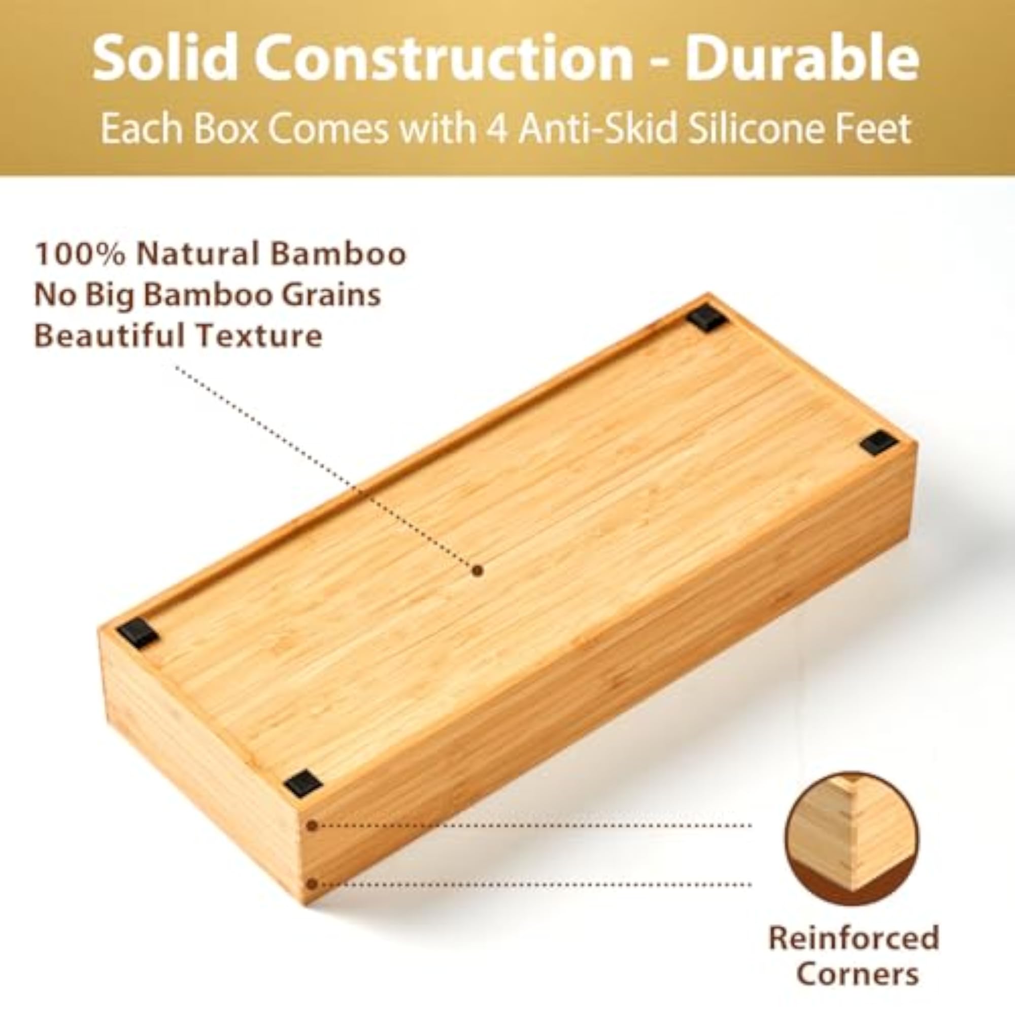 Bamboo Kitchen Utensils Organizer and Drawer Divider