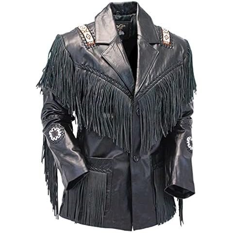 Rapid Mart Men's Fringe Leather Jacket Cover