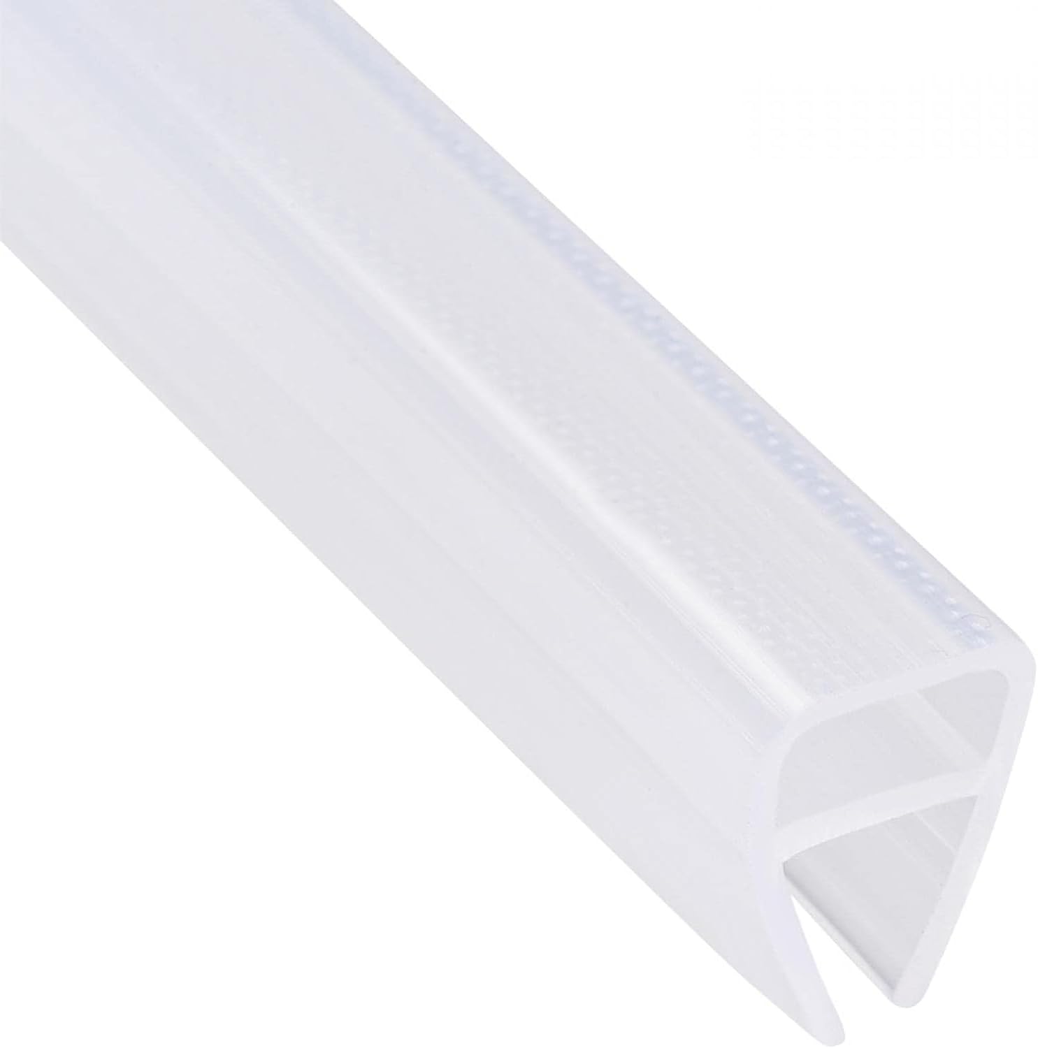 MACHSWON Frameless Glass Shower Door Sweep for 0.39inch(10mm) Glass, U Shape Door Bottom Side Seal Strip with 8mm Drip Rail