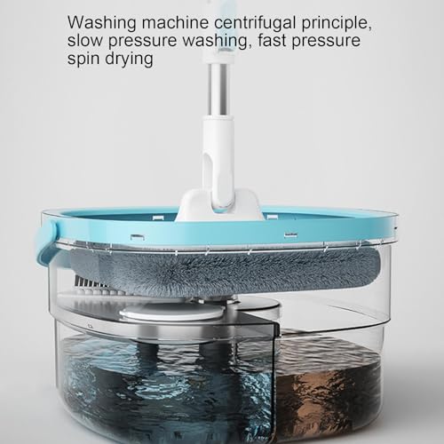 Wischmopp und Eimer Sets - Wischmopp und Eimer | Wischeimer | Abwassertrennung Mop mit Eimer | Wischmopp und Eimer mit Auswringer Set | Mop Eimer Set für Bodenreinigung und Wandreiniger – Bild 3