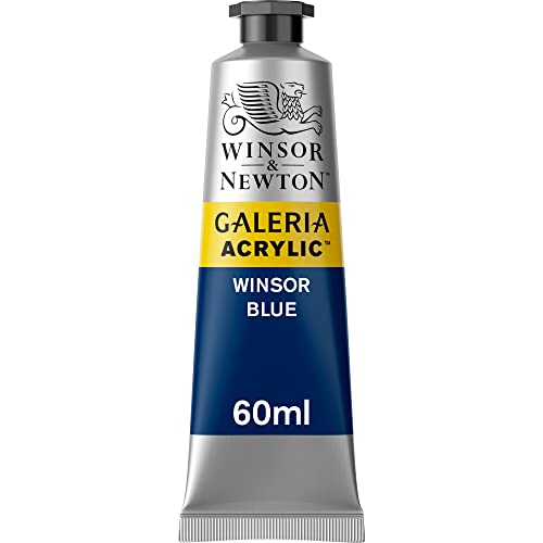 Image of Winsor & Newton Galeria Acrylic Colour - Tube of 60 ML - Winsor Blue (706) - Highly Pigmented Lightfast Artists' Acrylic Paints for Canvas, Wood, Fabric & Paper - More Colours Available