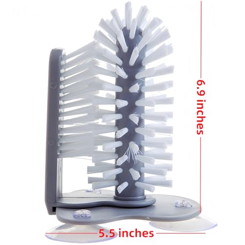 Image of Water Bottle Cleaning Brush Glass Cup Washer, Brush-Up Glass Brush with Suction Cup /Beer Cup, Bar Kitchen Sink Home Tools