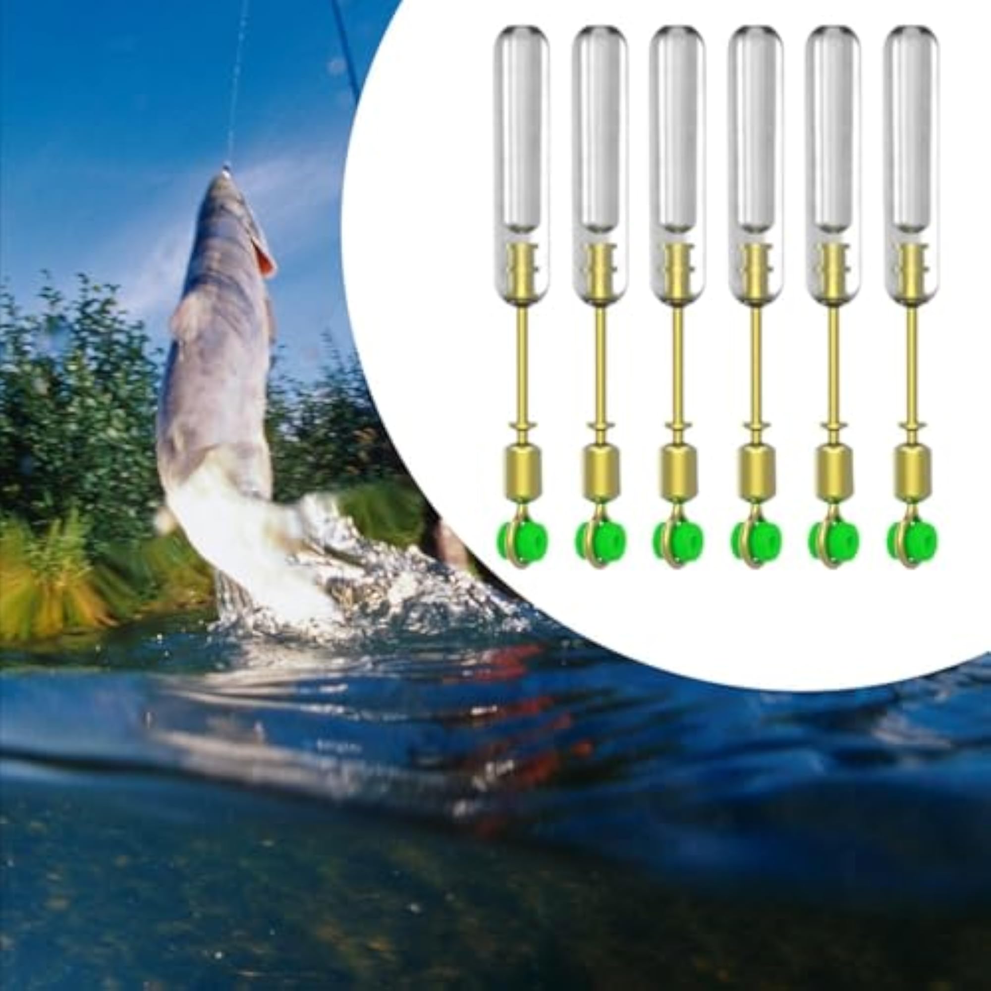 Fishing Float Adapters Rotation Line Connector Float Rests, 6 Pieces