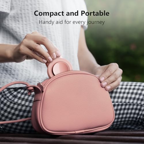 MiiKARE Travel Essentials Magnetic Airplane Phone Holder, Universal Handsfree Phone Mount for Flying with 360 Degree Rotation, Travel Must Haves Phone Stand for Desk, Tray Table, Pink