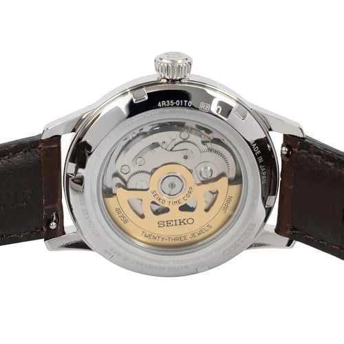 Image of SEIKO SRPK15J1,Men Presage,Mechanical,Automatic,Stainless,Silver,Leather,WR,SRPK15