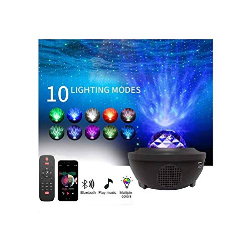 Starry Projector Light Night Ligh Projector, Upgrade Ocean Galaxy Night Ligh LED Galaxy Ocean Wave Projector with Remote Control Bluetooth Music Speaker for Bedroom