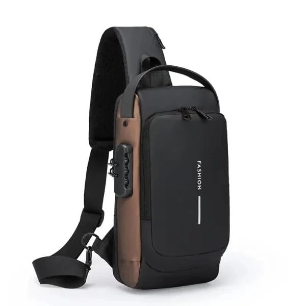 MEN CROSSBODY BAG, leather classic Anti Theft Shoulder Bag Chest Bag Multifunctional for Men Daily Use.