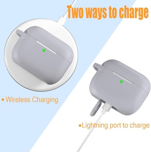 Image of EDNITA Airpods Pro 2 Case Compatible with Airpod 2 Pro & Airpods Pro, Earphone Case Cover Keychain | Shock Ressitant Full Protection LED Visible (Grey)