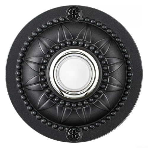 Bouton de sonnette extérieur en fer, Bouton de sonnette étanche avec indicateur lumineux constant, 2 inches, Pour porte d'entrée d'entrée, Remplacer...