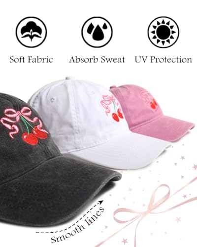 Gorra de béisbol negra bordada para mujer miniatura 3