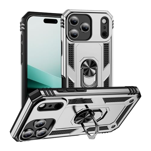 Coque iPhone 17 Air anti surchauffe en silicone rigide argenté avec anneau