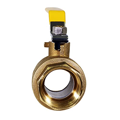 Image of MIDLINE VALVE 2 Pack 1-1 /4 Inch Brass Gas Ball Valve 1-1 /4 inch FIP Ball Valve with Lever Handle, FIP Connections, Stainless Steal Ball, Forged Brass Body
