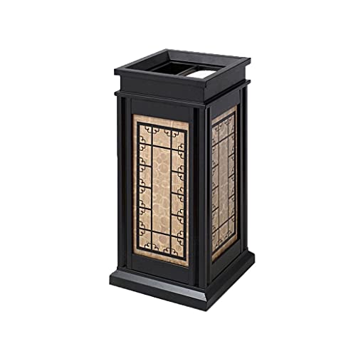 Outdoor Mülltonnen Abfalleimer Retro vertikaler langer zylindrischer Papierkorb, kommerzieller Metallmüll Recyclingbehälter, Edelstahl-Aschenbecher, leicht zu reinigen Abfall Recycling Outdoor Müllton Cover