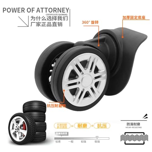 Replacement Luggage Wheel Repair Suitcase Bag Parts Spinner Wheels Casters for Travel Customs Box W135-YF, black4