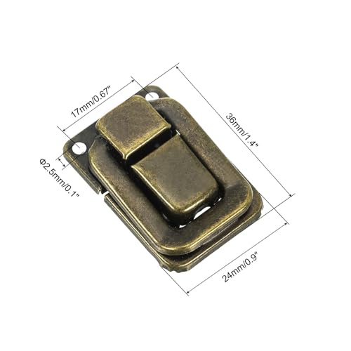 Image of PATIKIL Toggle Catch Lock 1.4 inch x 0.9 inch, 24 Pack Metal Buckle Hasp Lock Latch Clasp for Jewelry Box Wooden Case Decoration, Bronze