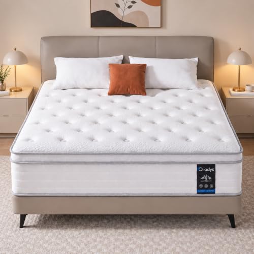 Image of King Mattress 12 Inch, Hybrid Spring Mattress, Medium Firm