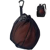ZMaglorian Sac de Basketball avec Filet à Ballon, Noir - Filet de Transport Portable pour...