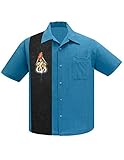Steady Clothing Hemd Freizeithemd für Männer Herren Bowling Shirt Route 66 Pin-Up Panel Pacific XXXL