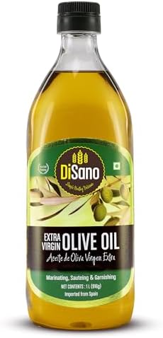 DiSano Extra Virgin Olive Oil 1L, Cold Pressed, First Extraction, Ideal for Sauteing, Grilling & Dressing
