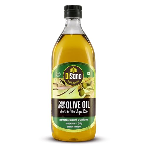 DiSano Extra Virgin Olive Oil 1L, Cold Pressed, First Extraction, Ideal for Sauteing, Grilling & Dressing