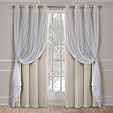 Exclusive Home Curtains Catarina Layered Solid Blackout and Sheer,Window, Curtain Panel Pair with...