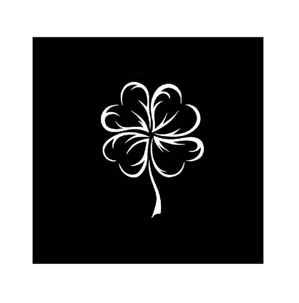 Lucky Four Leaf Clover Vinyl Sticker Waterproof Self Adhesive Decal(White)