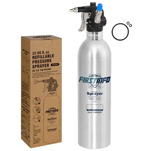 FIRSTINFO A1634 Patented Max. Pressure 110 psi 650ml Aluminum Canister Aerosol Refillable Fluid...