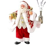 Kerstmanfiguren – feestelijke kerstman-ornament, muzikaal kerstmanstandbeeld voor Kerstmis, decoratief feestfiguur voor boom, raam, tafel, binnentuin, tafeldecoratie