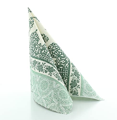 Sovie HORECA Serviette Madrid | Airlaid-Servietten 40x40 cm | hochwertige Einweg-Servietten für Feiern | extrem saugstark & stoffähnlich | 50 Stück | (Oliv) Cover