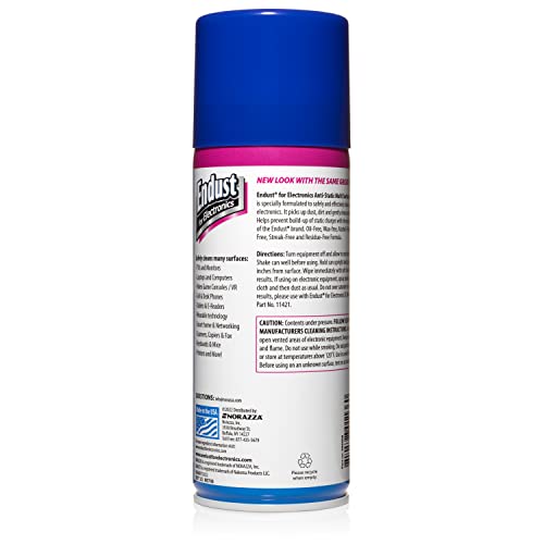 Endust For Electronics; Anti-Static Screen & Electronics Multi-Surface Cleaning Spray; Foaming, Streak & Residue Free; Ammonia & Alcohol Free, Oil & Wax Free; 10 Oz. Aerosol (096010) #TOP1