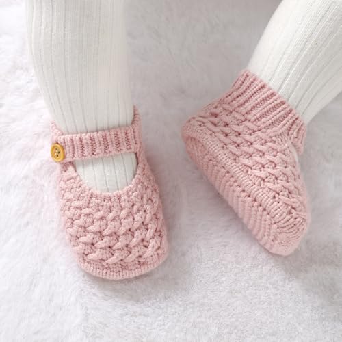 Opewod Baby Booties Hand Knit Boots Slippers Soft Warm First Walkers Socks Shoes for Newborn Infan Boys Girls3