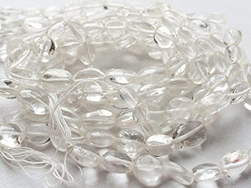 Quartz cristal naturel pour collier bohème chic et bijoux d'été transparents en perles ovales