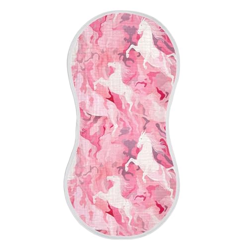 xigua Horse Texture Baby Burp Cloths for Newborn Boys and Girls 1 Pack, Soft & Absorbent Cotton Baby Burp Cloth, Baby Washcloths, Newborn Towel, Burp Rags