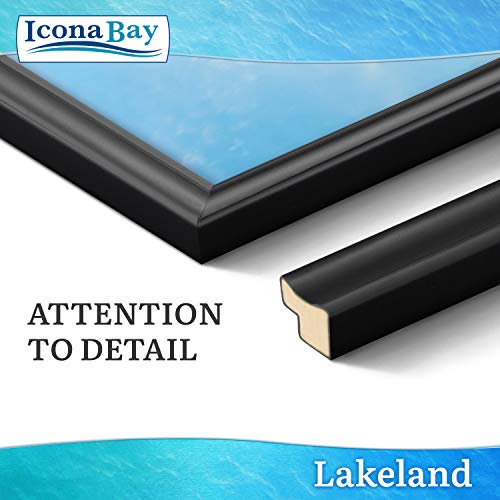 Icona Bay 11X14 Black Certificate Frame Matted To Display 8.5X11 Image, Contemporary 11 X 14 Diploma Frame W/Mat, Composite Wood Frame For Walls Or Table Top, Lakeland Collection #TOP1